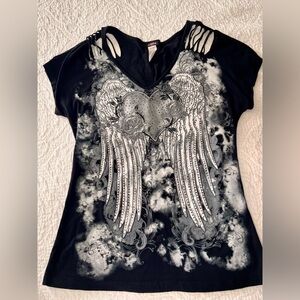 Ransom Black and Gray Winged Heart Tee